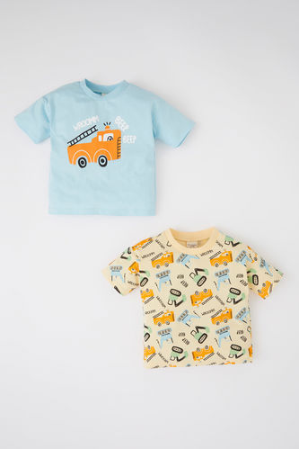 Baby Boy Printed Short Sleeve 2-Pack Cotton T-Shirt