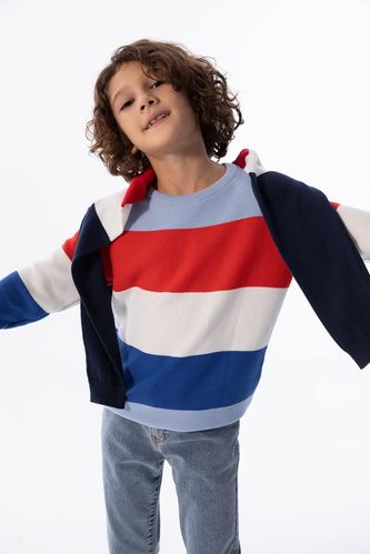 Пуловер стандартного кроя с круглым вырезом для мальчиков