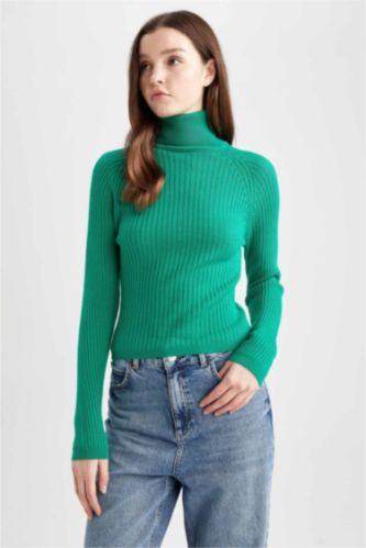WOMAN Green Slim Fit Pullover