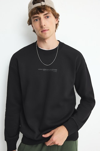 Ерлер қара Boxy Fit свитшот
