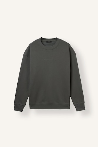 Boxy Fit Printed Crew Neck Long Sleeve Sweatshirt