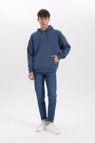 Indigo Man Oversize Fit Long Sleeve Sweatshirt 2904523 | DeFacto 