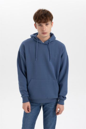 Indigo Man Oversize Fit Long Sleeve Sweatshirt 2904523 | DeFacto 