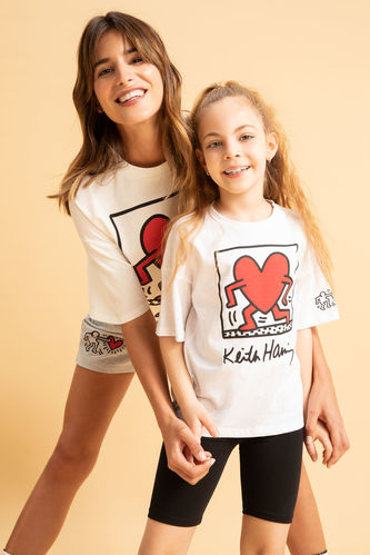 Kız Çocuk Keith Haring Regular Fit Kısa Kollu Pamuklu Tişört