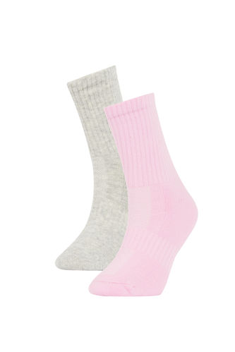 Спортивные носки из хлопка для девочек, 2 пары