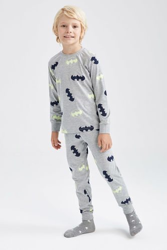 Erkek Çocuk Batman Regular Fit Uzun Kollu Pijama Takımı