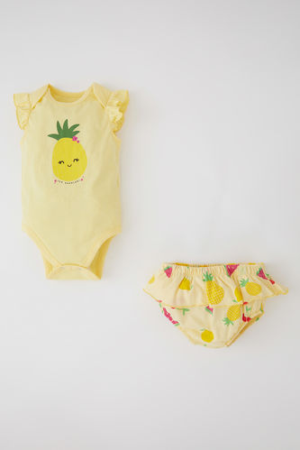 Baby Girl Newborn Printed Sleeveless Snap fastening Body Panties 2-Pack
