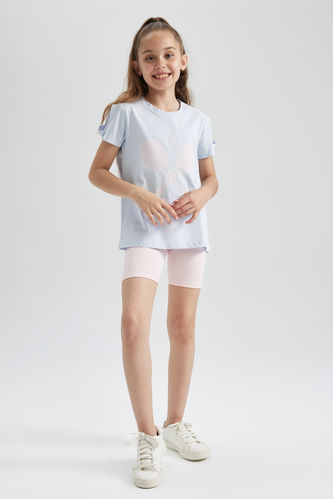 Girl Regular Fit Short Sleeve Printed T-Shirt & Leggings