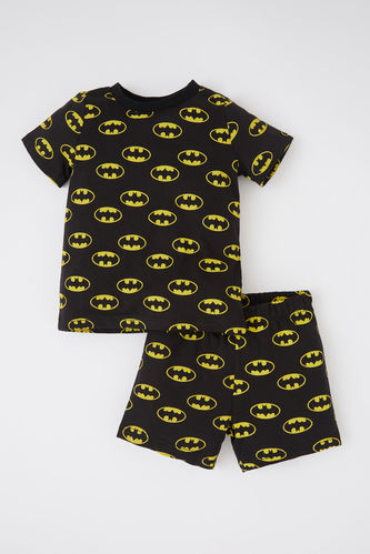 Erkek Bebek Batman  Pamuklu Kısa Kollu Şort Takım