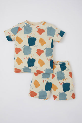 Erkek Bebek Regular Fit Yeni Doğan Baskılı Organik Pamuklu Pijama Takım