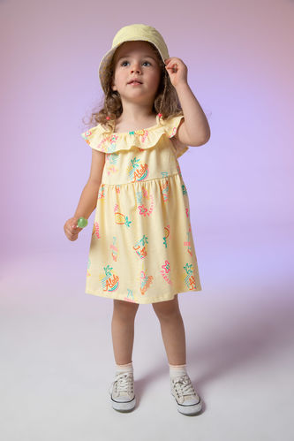 Baby Girl Fruit Patterned Strap Dress