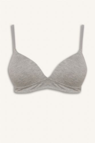 نساء ميلانج رمادي حمالة صدر برا قطن مفصل بالدانتيل