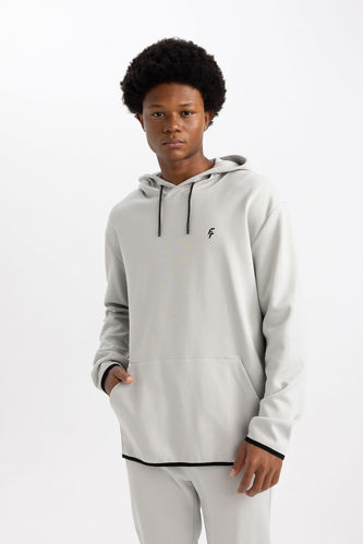 Defacto Fit Standard Fit Hooded Sustainable Sweatshirt with Pocket