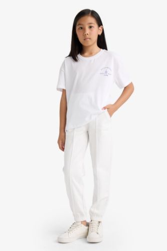 Kız Çocuk Beli Lastikli Basic Düz Okul Jogger Eşofman Altı