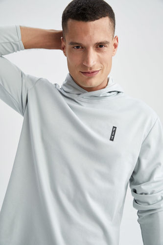 Grey Hoodie Template Hoodie Sweatshirt Long Sleeve With Clipping