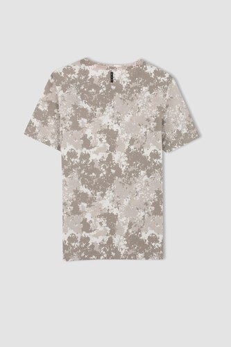 Grey Man Defacto Fit Slim Fit Patterned Short Sleeve T-Shirt 