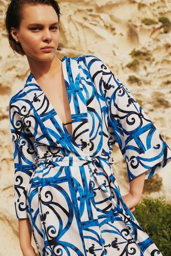 Nefes İstanbul X DeFacto Regular Fit Kimono aus Baumwolle