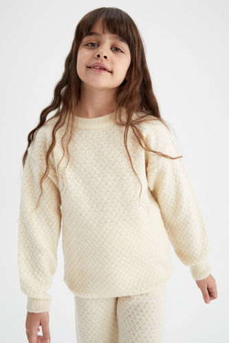 Pull-Over Tricot Col Ras Du Cou Fille