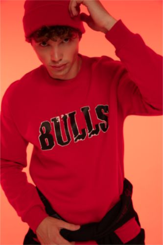 MAN Red Comfort Fit Thick Sweatshirt Fabric Sweatshirt