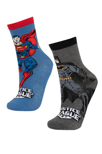Erkek Çocuk Justice League 2'li Pamuklu Uzun Çorap