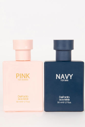 Erkek Navy & Kadın Pink 2'li Set Parfüm 50 ml