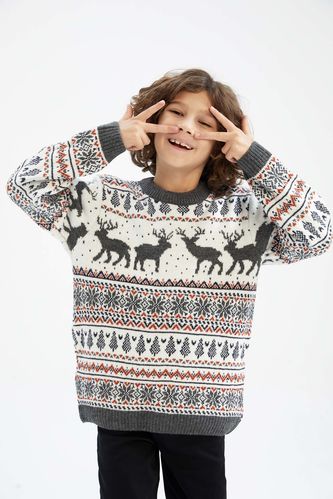 Regular Fit Pullover mit Weihnachts-Motiv