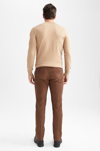 Brown Man Regular Fit Velvet Trousers 2649742
