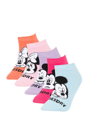 Girl Mickey & Minnie Licensed 5 Piece Short Socks