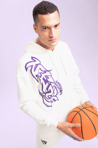 DeFactoFit NBA Brooklyn Nets Oversize Fit Kapüşonlu Sweatshirt