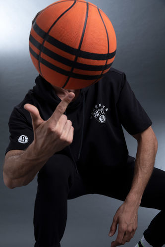 DeFactoFit NBA Brooklyn Nets Oversize Fit Kapüşonlu Tişört