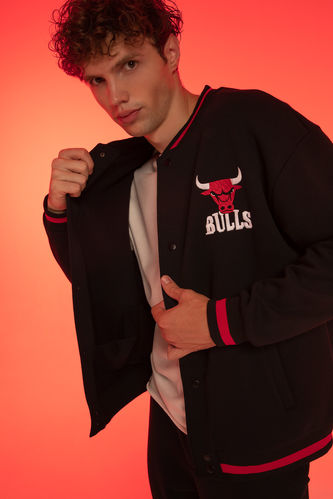 NBA Chicago Bulls Лицензиялық үлкен пішім-нба 3 көтерілген жіп Кардиган