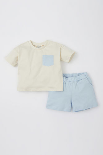 Regular Fit One Side Pocket Detail T-Shirt & Short Set