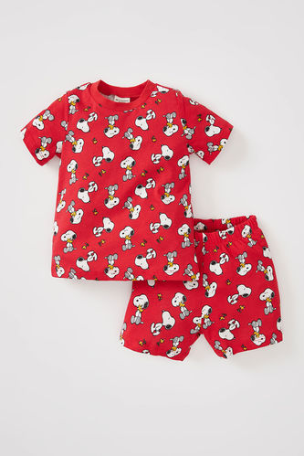 Erkek Bebek Snoopy Lisanslı Regular Fit Pijama Takımı