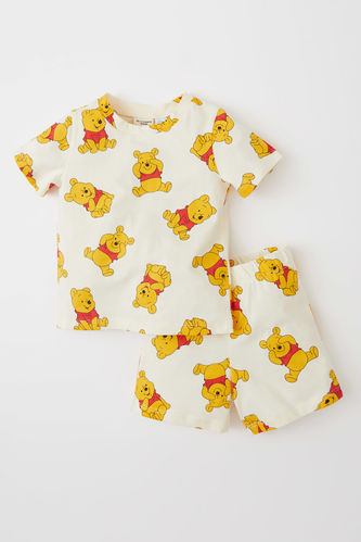 Erkek Bebek Winnie The Pooh Regular Fit Pamuklu Kısa Kollu Şort Pijama Takım