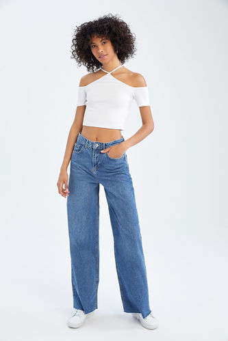 ASOS Collection Crop Top with Thick Straps in White