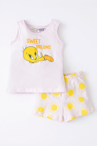 Baby Girl Looney Tunes Sleeveless Shorts Pajamas Set