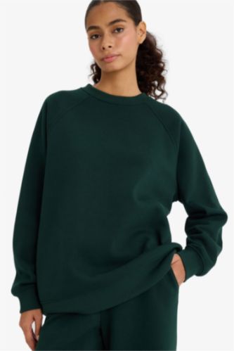 Sweatshirt épais oversize basique à col rond