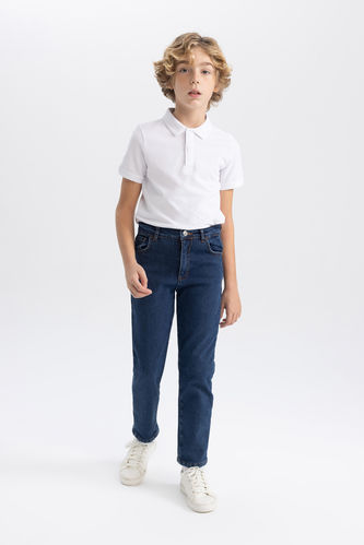 Erkek Çocuk Straight Fit Jean Polar Astarlı Pantolon