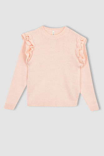 Pull-Over Tricot Col Ras Du Cou Fille