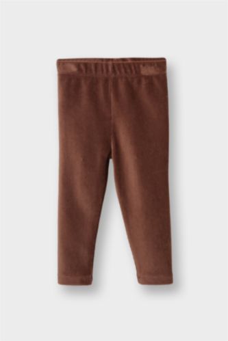 Baby Girl Straight Leg Elastic Waist Velvet Leggings