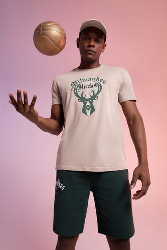 Defacto Fit NBA Milwaukee Bucks Lisanslı Pamuklu Penye Tişört
