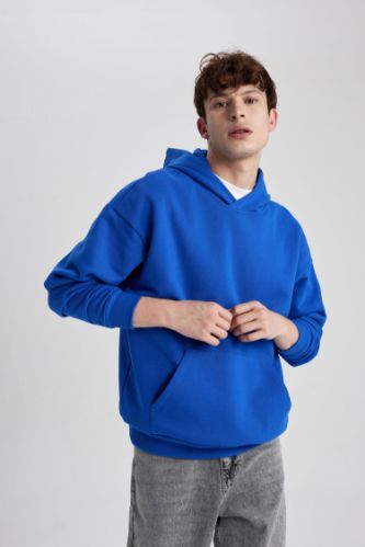 Oversized Fit Sweatshirt - Blue - Men