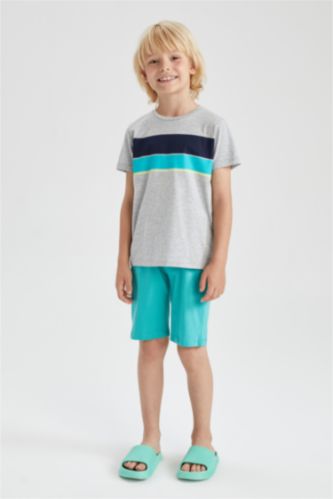 BOYS & TEENS Turquoise شورت قصة عادية