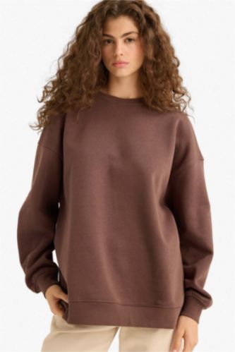 سويت شيرت اوفر سايز تقيل بياخة مستديرة