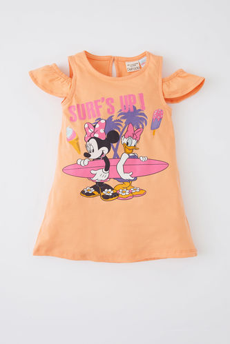 Baby Girl Disney Mickey & Minnie Crew Neck Short Sleeve Dress