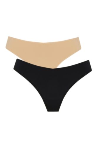 FEMME Noir 2 Pièces String Slip