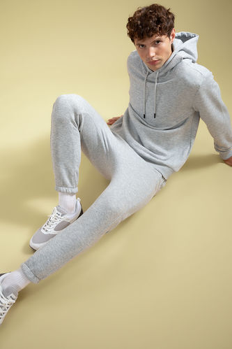 Standard Fit Thick Sweatshirt Fabric Rib Hem Jogger