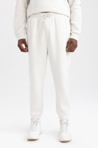 DeFactoFit Standart Fit Beli Bağcıklı Lastikli Paça Basic Düz Cepli Jogger Eşofman Altı