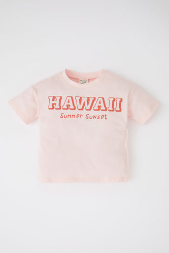 Baby Girl Printed Short Sleeve Cotton T-Shirt