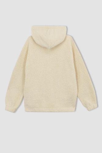 Sherpa cardigan with online hood